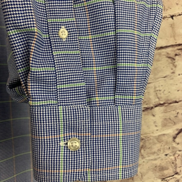 Land’s End Blue Check No Iron Long Sleeve Shirt - Picture 6 of 8